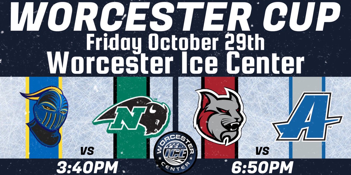 AMC_M_Hockey's tweet photo. We’re looking forward to playing in the first Annual Woo Cup Tournament Friday Night 6:50p @WorcesterIce vs @AssumptionMHKY @goAMCATS @DIIIHockeyNews @goannamaria https://t.co/BhvcwSaNwK