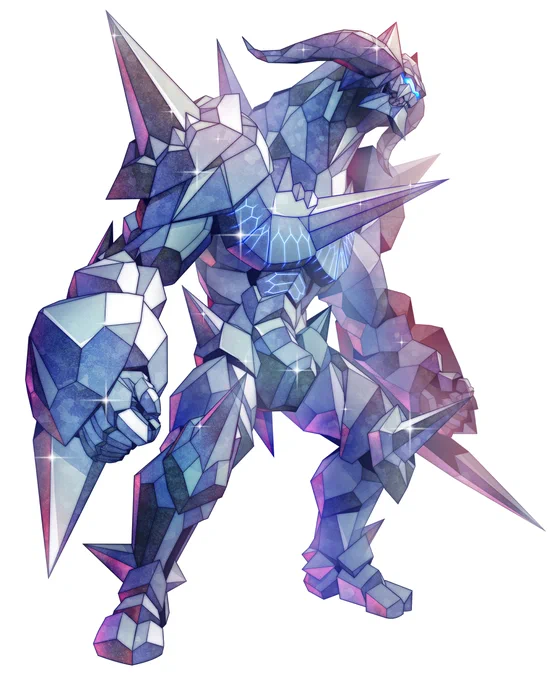 グローザム(四天王「豪将」) ローポリのゲームキャラのようですがw結晶体のイメージですね。かなりマッシブにした一方等身大の方もそれらしくデコっています。 ※設定は独自にアレンジ、一部捏造したもので公式ではありませんw #ウルトラマンメビウス #Reウルトラ