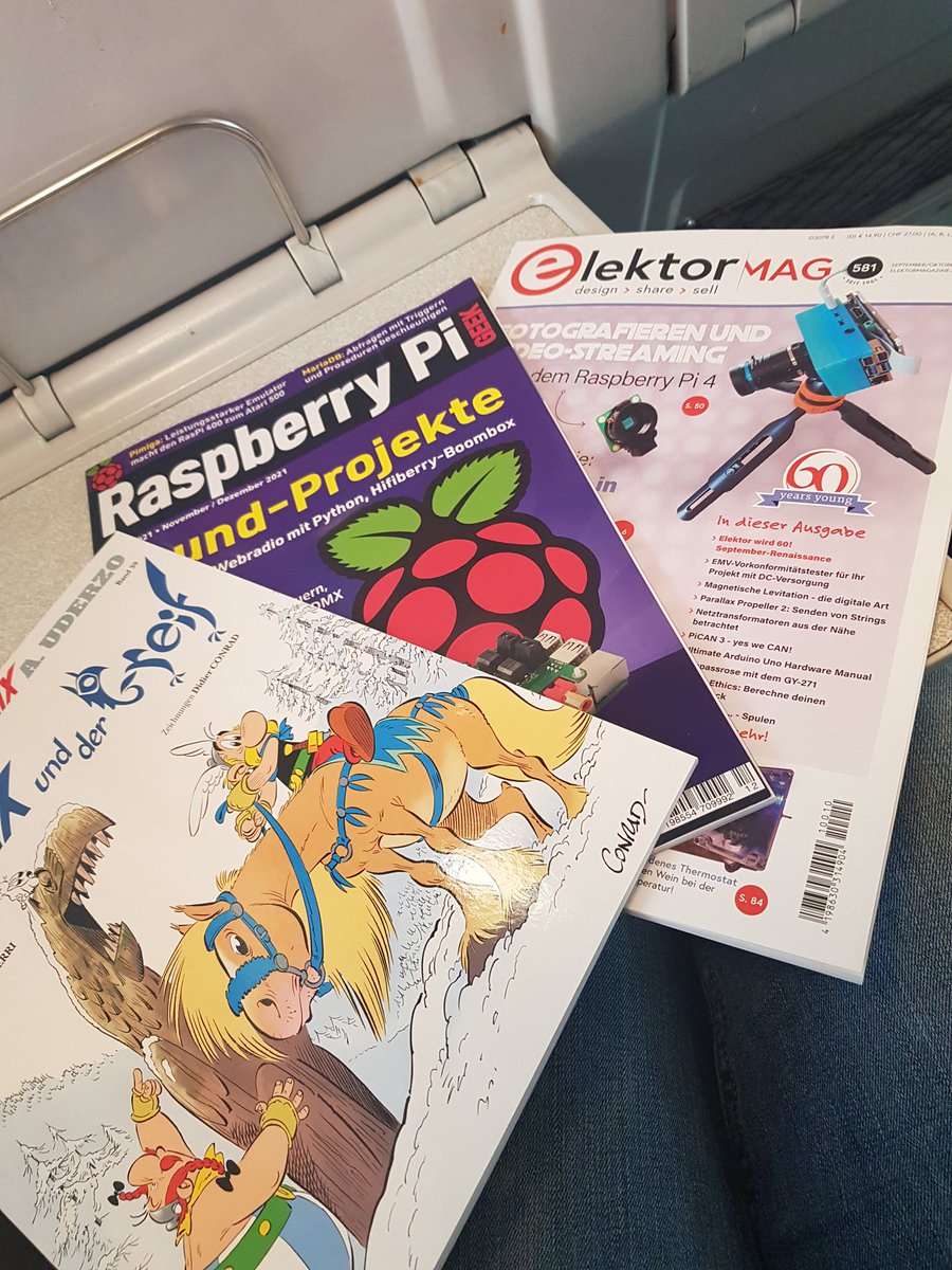 Some presents from my parents for a way too long trainride. Is there something better than #raspberrypi in combination with #Asterix? 😆