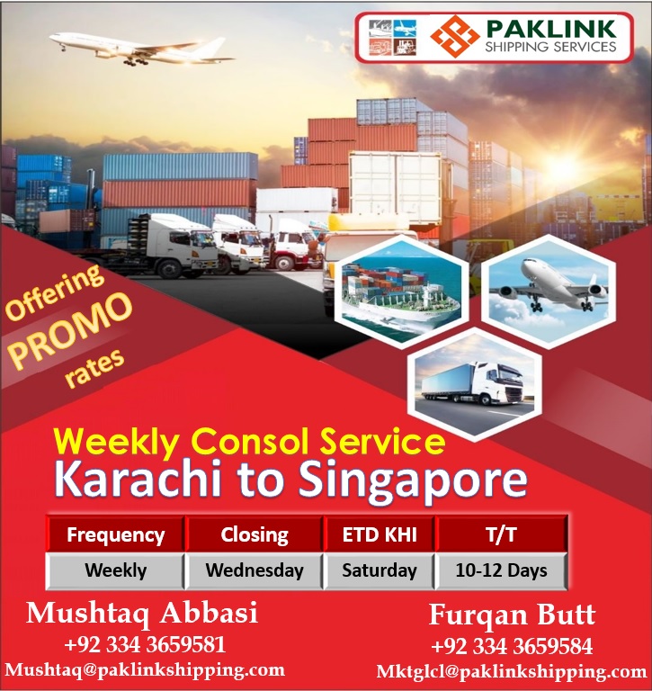 PaklinkShippin's tweet photo. We offer weekly sailing from Karachi to Singapore. Book your freight now and obtain:
• Reliability 
• Competitive rates
• Great customer service
#shippingworldwide #shipping #logistics #freightforwarding #freight #airfreight #aircargo #seafreight #consolidation #IATA #WCA #LCL https://t.co/i5gdJ9s6Z0