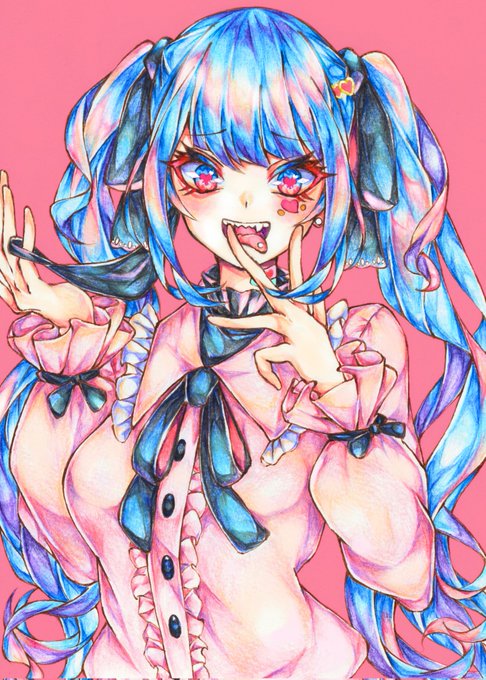 #今年も残りわずかなので今年一番伸びた絵を貼る見た絵描きさんも強制でやる
2021年で一番好きな初音ミク…ヴァンパイアミクさんで1000いいね達成出来た!!!! 