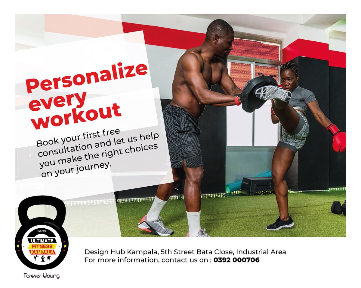 UFKampala's tweet photo. An hour's workout is 4% of your day. Put that time to good use with a daily work out routine guided by a proffesional Ultimate Fitness personal trainer.💪🏾
.
Contact us on 0392000706 to get started. 
.
#ultimatefitnesskampala 
#ultimatefitness 
#personaltrainer 
#fitnesstrainer https://t.co/rvHxFveODw