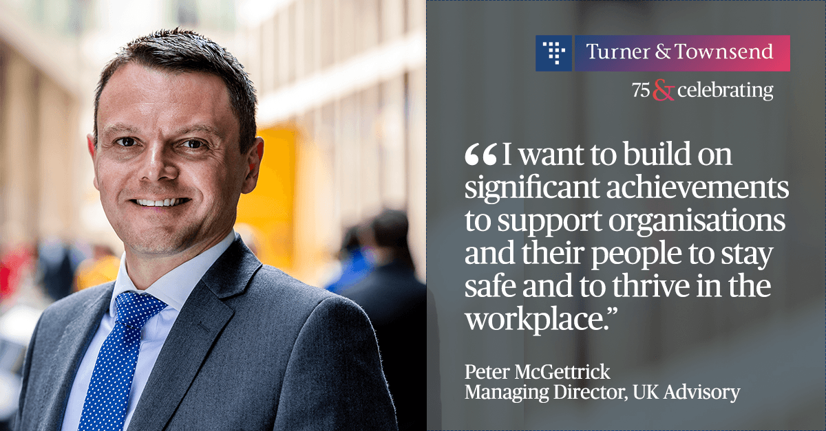 turnertownsend's tweet photo. Peter McGettrick, Managing Director, Advisory has been appointed as the new chairman of @BritSafe.
As the new chair, Peter will use his extensive experience to help organisations build back safely and sustainably: https://t.co/1kEuD5DSf5
#BritSafe #wellbeing https://t.co/rGo48r7Ibj