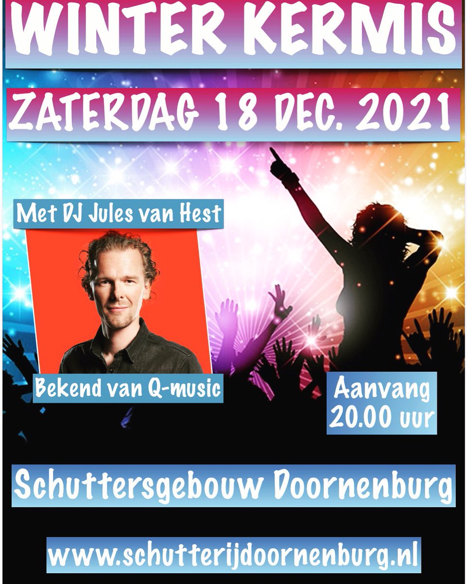 Hierbij alvast een vooraankondiging. We hebben op zaterdag 18 december a.s. weer een feestje te vieren in #Doornenburg. De kaartverkoop start binnenkort. schutterijdoornenburg.nl
