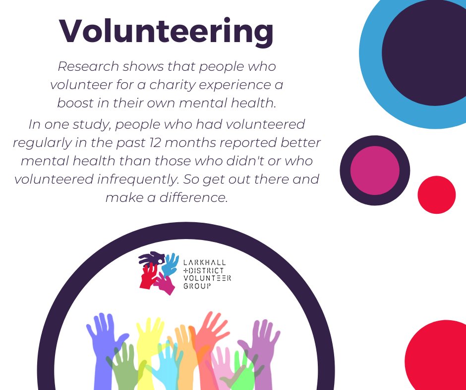 LarkhallVolGrp's tweet photo. Did you know?

#volunteering #mentalhealth #happy #ldvg #charity https://t.co/w3KqtzE7c1