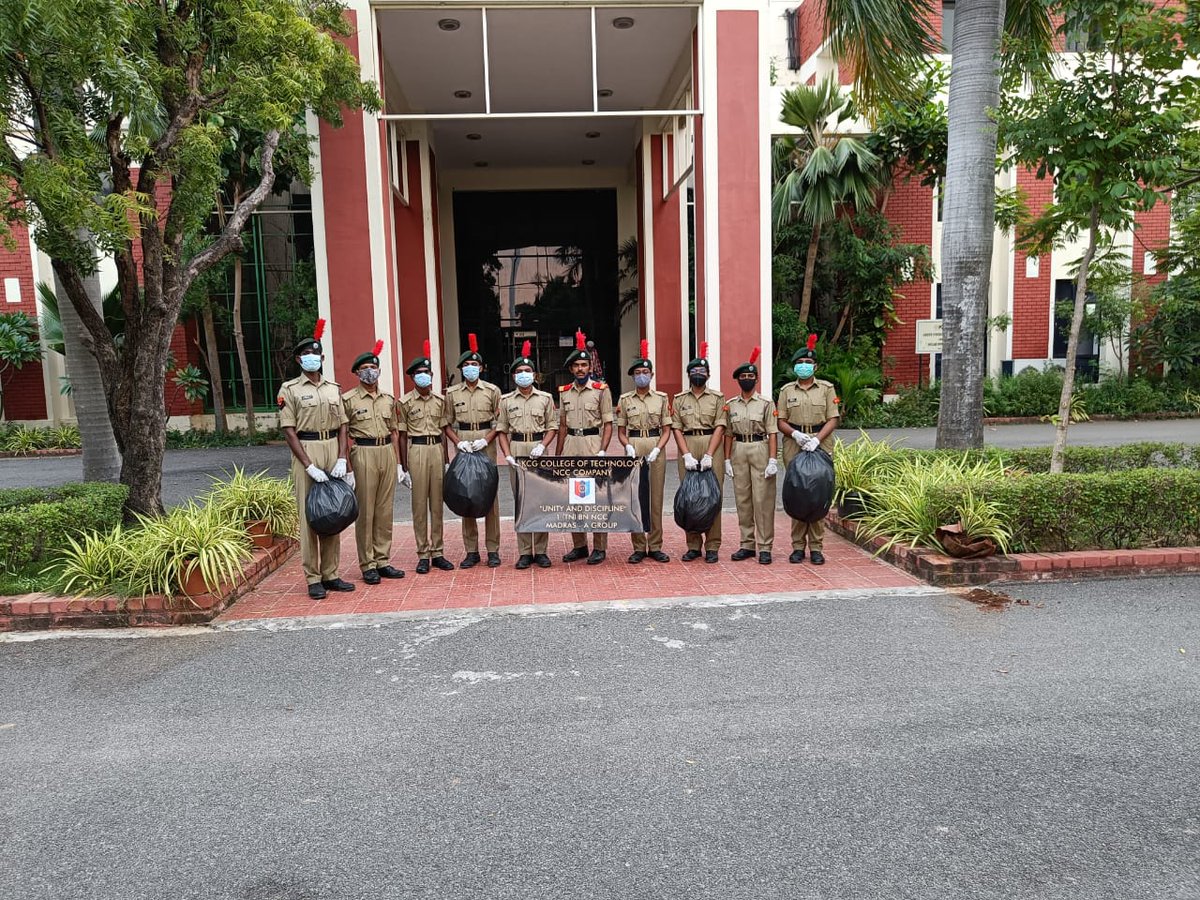 NccKcg's tweet photo. "One step for a better environment today is one step toward a better future". KCG NCC Company, 1 (TN) BN NCC unit, Madras A group has conducted clean India campaign at Karapakkam, Chennai-600097.
#cleanindia #dgncc #saynotoplastics #kcgncc #campuscleaning https://t.co/n1kLz7oSI3