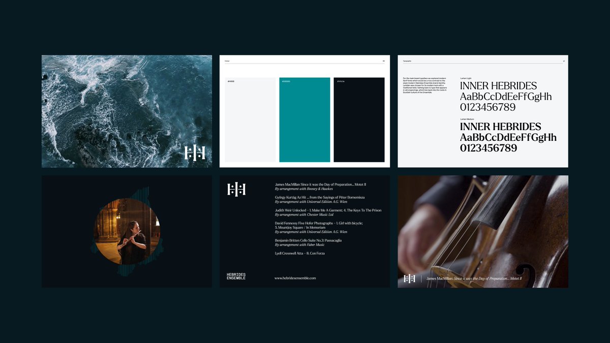 Form_Digital's tweet photo. New Work - Inner Hebrides Visual Identity
We worked with the Hebrides Ensemble team to create a visual identity which included; logo marque, device, typography and colour palette creation.
Learn more https://t.co/JSqEhts7lq
#InnerHebrides #HebridesEnsemble #MusicInScotland https://t.co/itOSsIGVMs