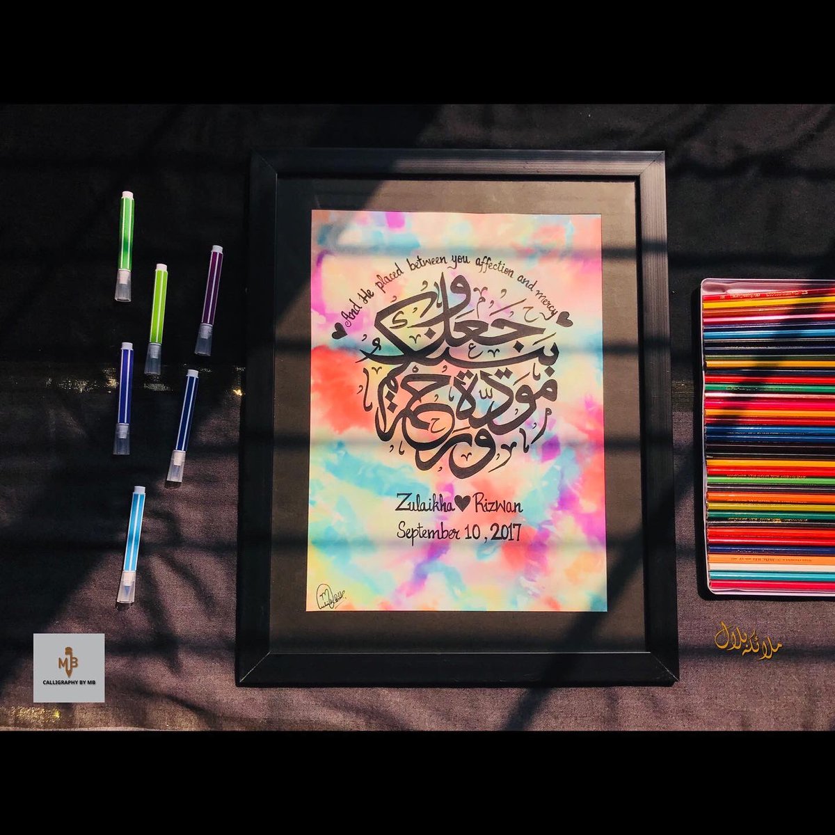 CalligraphyByMB's tweet photo. “And He placed between you affection and mercy” 30:21

Dm to Order if you want to own one or gift this framed piece to your friend as a anniversary gift!! 

Note: background will not be exactly same bcz its handmade shades will be same ❤️
 #likes https://t.co/NAWaVRjGZL