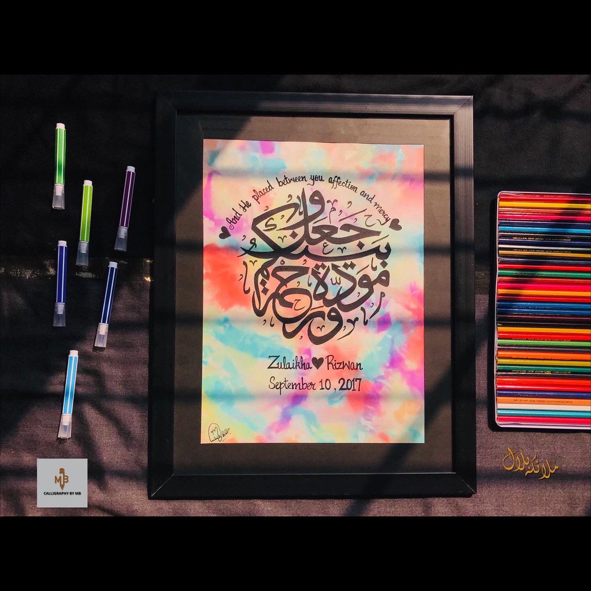 CalligraphyByMB's tweet photo. “And He placed between you affection and mercy” 30:21

Dm to Order if you want to own one or gift this framed piece to your friend as a anniversary gift!! 

Note: background will not be exactly same bcz its handmade shades will be same ❤️
 #likes https://t.co/NAWaVRjGZL