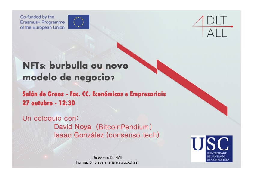game_idega's tweet photo. Oíches falar dos NFTs pero non tes moi claro o que son? Pásate mañá pola Facultade e sal de dúbidas!! #DLT4All #blockchain #NFTs https://t.co/LxzzSGQSKu