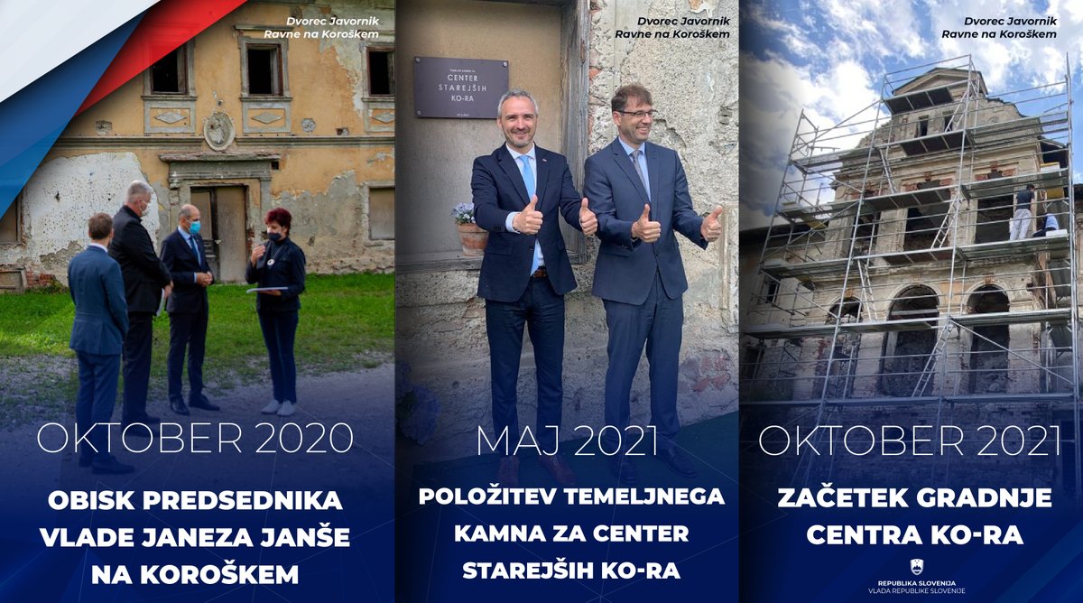 vladaRS's tweet photo. #UresničujemoObljube 🇸🇮 Na Ravnah na Koroškem se je začela gradnja Centra starejših KO-RA. Gre za prvi sklop del, to je prizidava centra ob dvorcu Javornik. Nadaljnji koraki pa predvidevajo tudi sanacijo dvorca Javornik. https://t.co/LL2vK5oprR