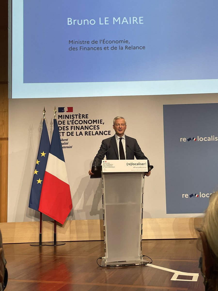 #FranceRelance #Bercy Pour <a href="/BrunoLeMaire/">Bruno Le Maire</a> : nous avons réussi la première révolution industrielle, nous saurons relever le défi de la (re)localisation de l industrie française pour la souveraineté l emploi et la confiance #agroalimentaire