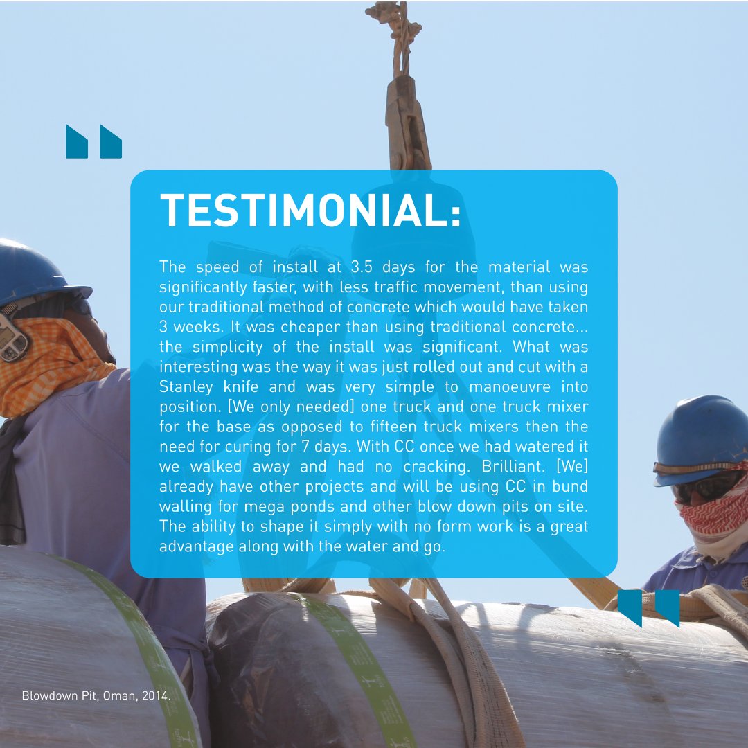 _ConcreteCanvas's tweet photo. #testimonialtuesday
This month we're focusing on sectors !
PETROCHEM
Read more:
https://t.co/GdsRglxA4M
#petrochem #blowdownpit #oman #testimonial #concrete #concretecanvas #construction #engineering #bankerosion #MENA https://t.co/NnOCAEDoQQ