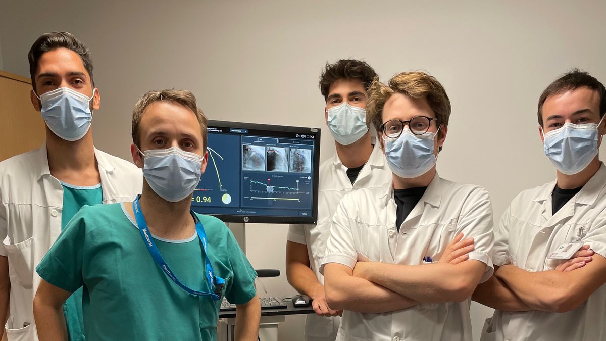 cardioCHUV's tweet photo. Congratulations for the >100FFRangio performed since 2020! Honored to be part of the chosen sites in EU equipped with this technology allowing to derive FFR from coronary angiographies (Dr @IoannisSkalidis, Dr @SFournierMD (PI) &amp; study team with Mrs Martignoni,Kiener and Heierli) https://t.co/mj03gJnGAw