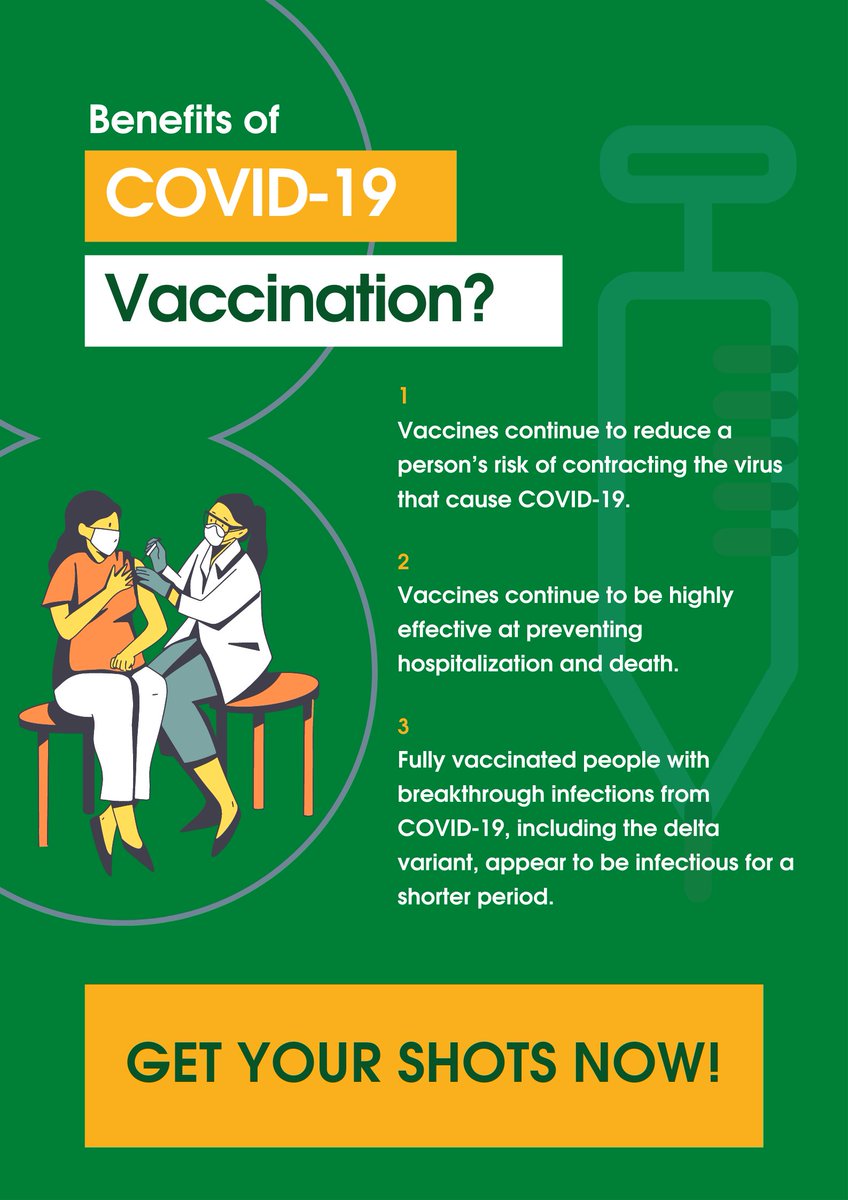 TeamOG2021's tweet photo. We are encouraging you to do your part and get vaccinated! It is our best way of protecting ourselves and others!

Ig: @ht_express2021
twt: HT Express
tiktok: @ht_express
Fb: HT Express

💚

#HTRules
#HTExpress
#COVID19
#Covid19Vaccine https://t.co/1YZdzBoUGL