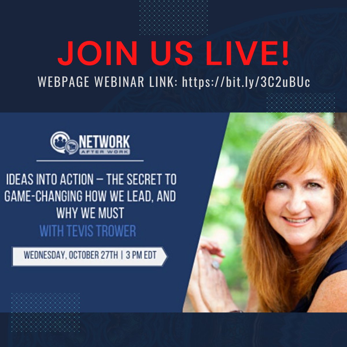If you're not yet hemorrhaging talent from your organization, you might be soon unless you take action.

Join us!

Tomorrow, Wednesday at 3 PM EDT
WEBINAR LINK: bit.ly/3C2uBUc

#gamechange #NetworkAfterWork #GreatResignation #October27