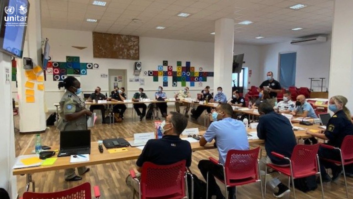 UNITAR's tweet photo. Participants at the first Master Training of Trainers course for the new Specialised Training Materials for @UNPOL conducted by the #IntegratedTrainingService of the @UNPeacekeeping, in cooperation with UNITAR and the #StandingPoliceCapacity in Brindisi, Italy. https://t.co/rK7qmSNLXX