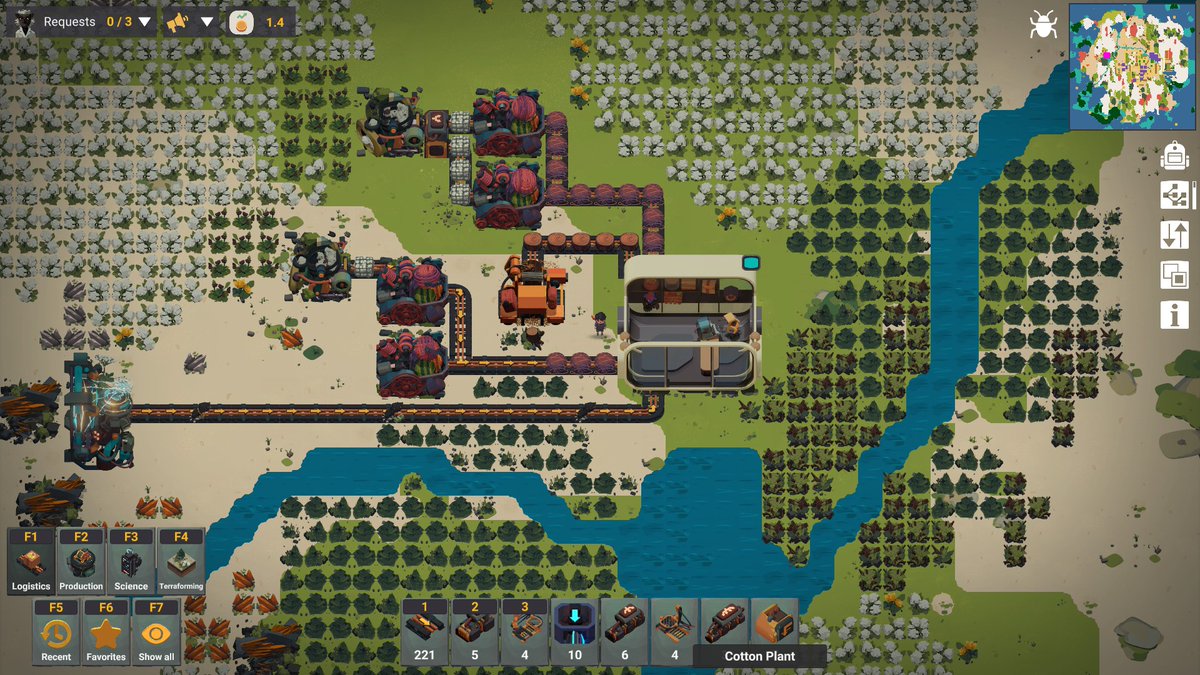 Rivers and lakes add peaceful vibes to the Learning Factory. Would you like to see more? Do you have rivers on your map? #indiegame #gamedev #indiegame #machinelearning #CatsOfTwitter