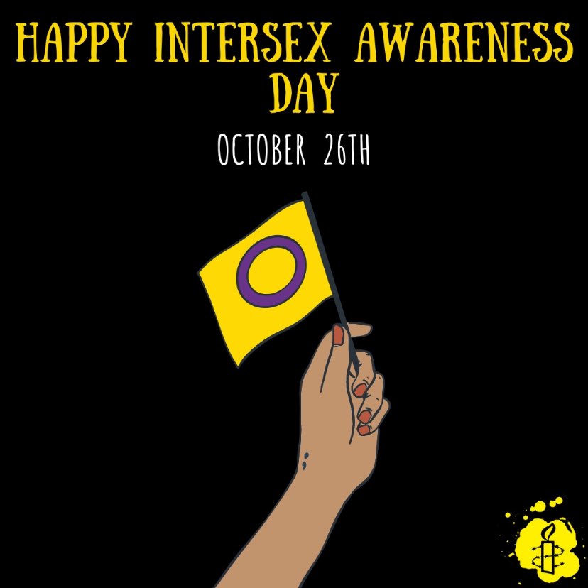 Happy #IntersexAwarenessDay! The day is marked on October 26th to highlight issues faced by the Intersex community and commemorates the first public protest organised by the Intersex community. Let us join our intersex siblings in promoting and protecting their human rights ✊🏾