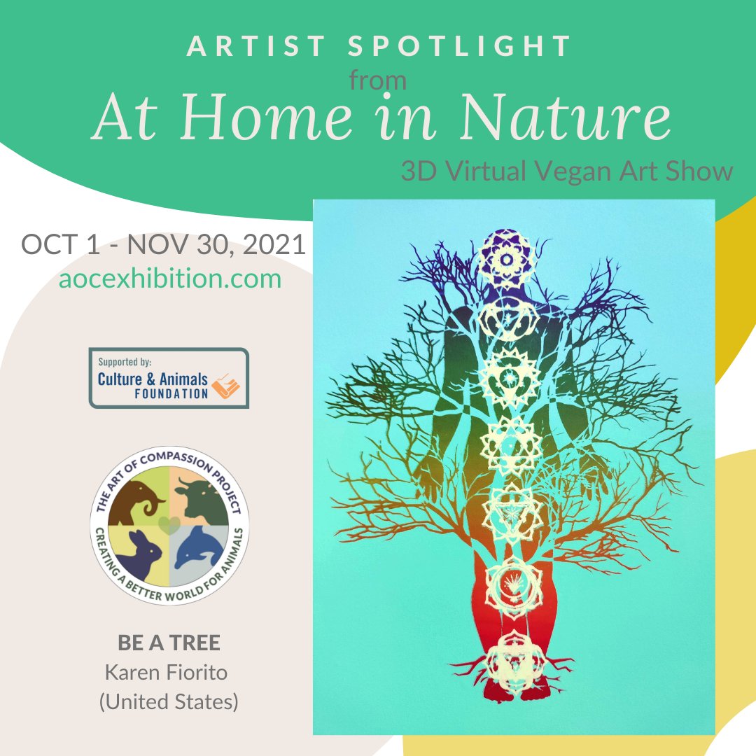 Karen Fiorito is one of 15 artists in our current 3D vegan art show. To view her painting and read about her process and intention, go to buff.ly/3hyG05y. #aocexhibition #thegoodelifeuk #artofcompassion #veganart #veganexhibition #animaladvocacyart #karenfiorito