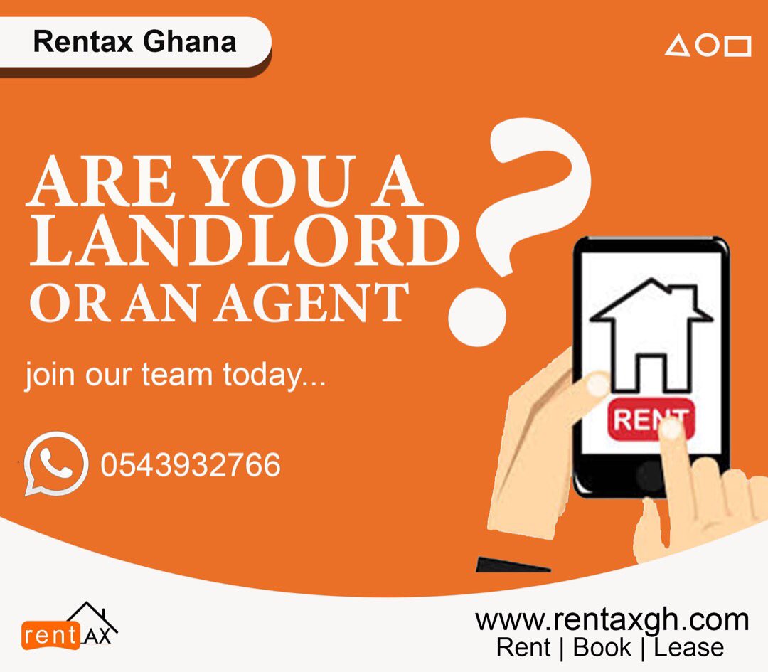 rentaxgh's tweet photo. Are you a Landlord or an Agent? Do you have rooms available? 
Join our team today to to help students , NSS Personnel and workers to get accommodation easily. Text us on 0543932766 let’s get you tenants 👍🏿. https://t.co/qCCzMDx0Vz