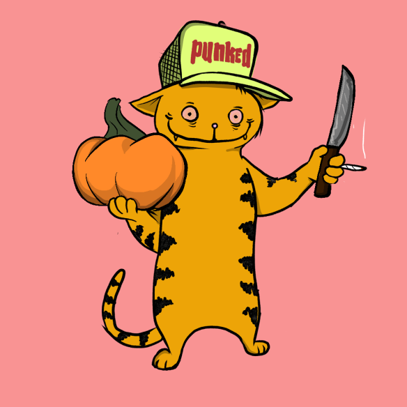 rsd4444's tweet photo. If you haven't yet join @BlazedCats and customize your #BlazedCat for #Halloween ! What could go wrong with this cat? #NFTCommunity https://t.co/XocV9pvh8B