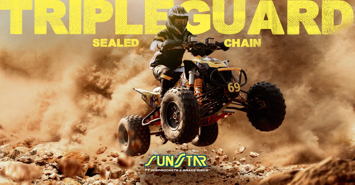 SunstarEA's tweet photo. Our TripleGuard sealed chain handles the toughest terrain in any off-road or ATV racing.

To learn more about our products' durability, visit https://t.co/kexr3e1YPq 

#Sunstar #Chains https://t.co/smDMjsXZCM