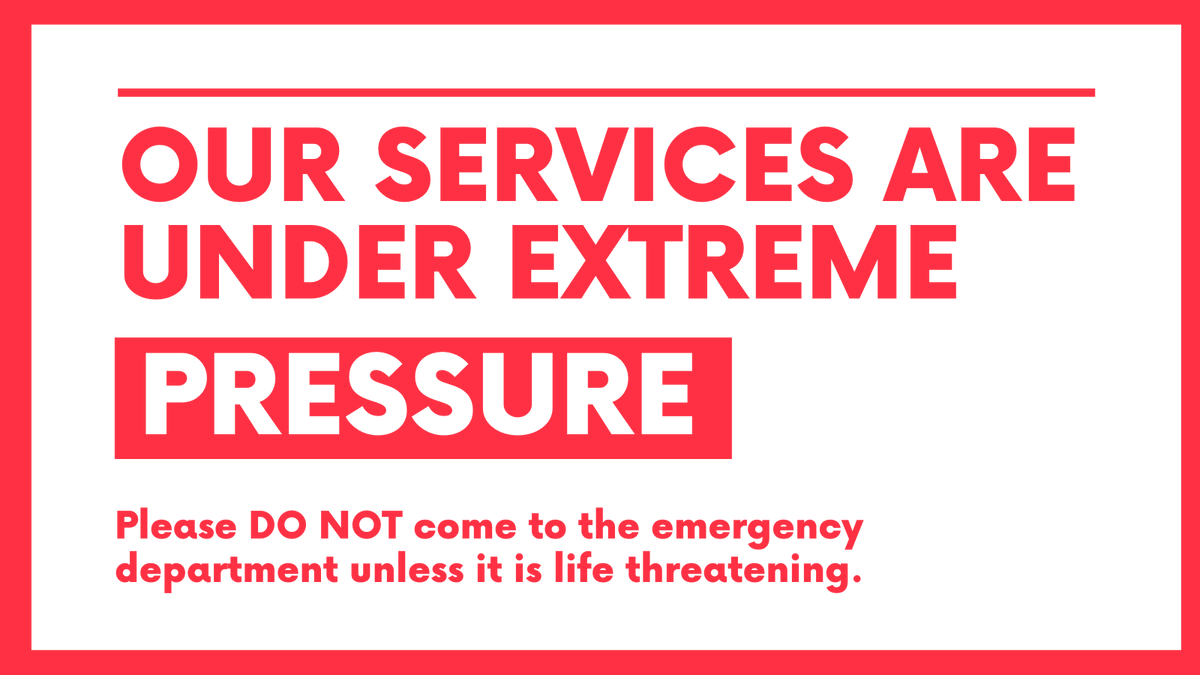 Services across #Lothian are under extreme and sustained pressure. DO NOT come to the emergency department unless it is life threatening.  Find out more: ow.ly/9tii50GyzkL