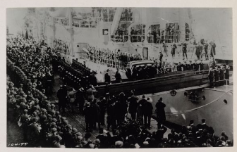 On Oct 25, 1921, the WWI Unknown Soldier departed from Le Havre, France, aboard the USS Olympia. Amidst a series of ceremonies, French Minister of Pensions André Maginot presented the Unknown with France’s highest decoration, the Cross of the Legion of Honor.