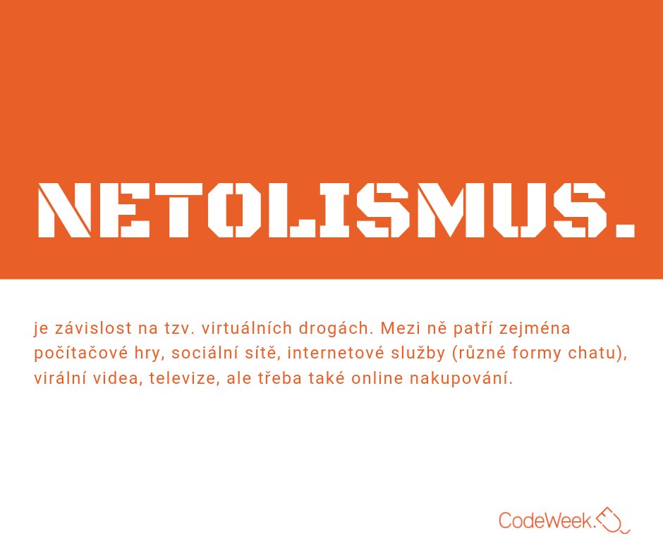 CodeWeekCZ's tweet photo. Tento týden věnujeme náš #Codictionary behaviorálním závislostem, se kterými se můžeme setkat v digitálním prostředí. 🤳
❗Netolismus a FoMo
@ebezpeci vytvořil poradnu, kam se můžete obrátit, pokud se něco podobného vám či vaším blízkým začne stávat🫂
https://t.co/iIFl0hCyf2 https://t.co/OkKiktLHWw