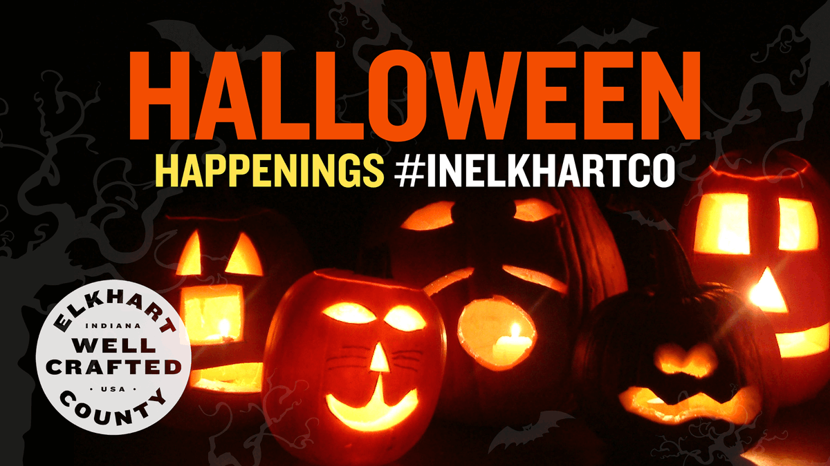 ElkhartCountyIN's tweet photo. Get your ghosts &amp; goblins ready! Check out our list of community Halloween events &amp;  Trick-or-Treat times in Elkhart County. 

Have a safe &amp; happy Halloween! https://t.co/KZu6Krjscs 👹👻🎃 https://t.co/onROsBCaZO