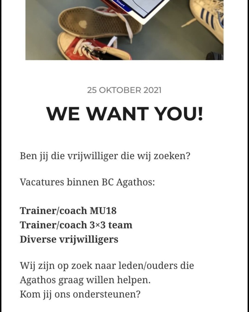 bcagathos's tweet photo. 🏀!!!WE WANT YOU!!!🏀

Denk jij nu, nou dat lijkt me wel wat stuur dan een mailtje naar
secretariaat@bcagathos.nl
En misschien tot snel! https://t.co/1JZ4KTsLVg https://t.co/Auc1rize4a