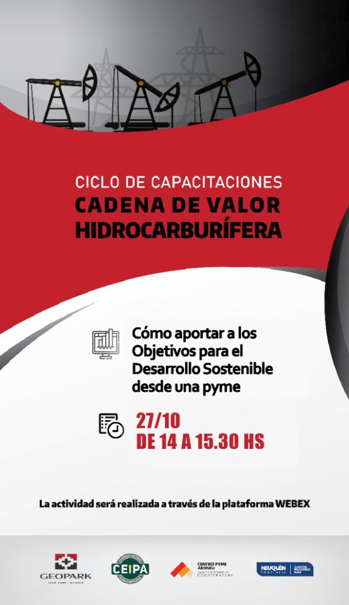 VacaMuertaOk's tweet photo. 🔔 Los invitamos a participar este 27 de Octubre de 14 a 15:30 hs, de una nueva jornada del Ciclo de capacitaciones. 

✅ Interesados inscribirse en el siguiente link: https://t.co/TkHxqyQ9ea https://t.co/hapdhc1sZv