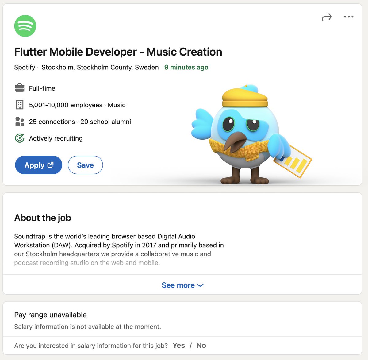 vandadnp's tweet image. Oh look which company is looking for #Flutter developers 💙
#spotify