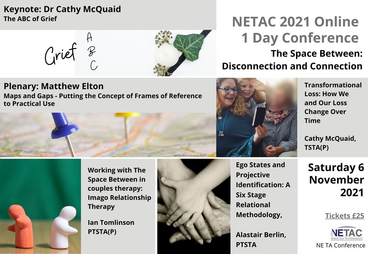 tatraining_org's tweet photo. Just 11 days to go til The Space Between: Disconnection and Connnection at NETAC 2021. This one day online conference costs just £25 for great workshops and seminars. https://t.co/S5fCvwzNIA https://t.co/pER6Tsc4bi