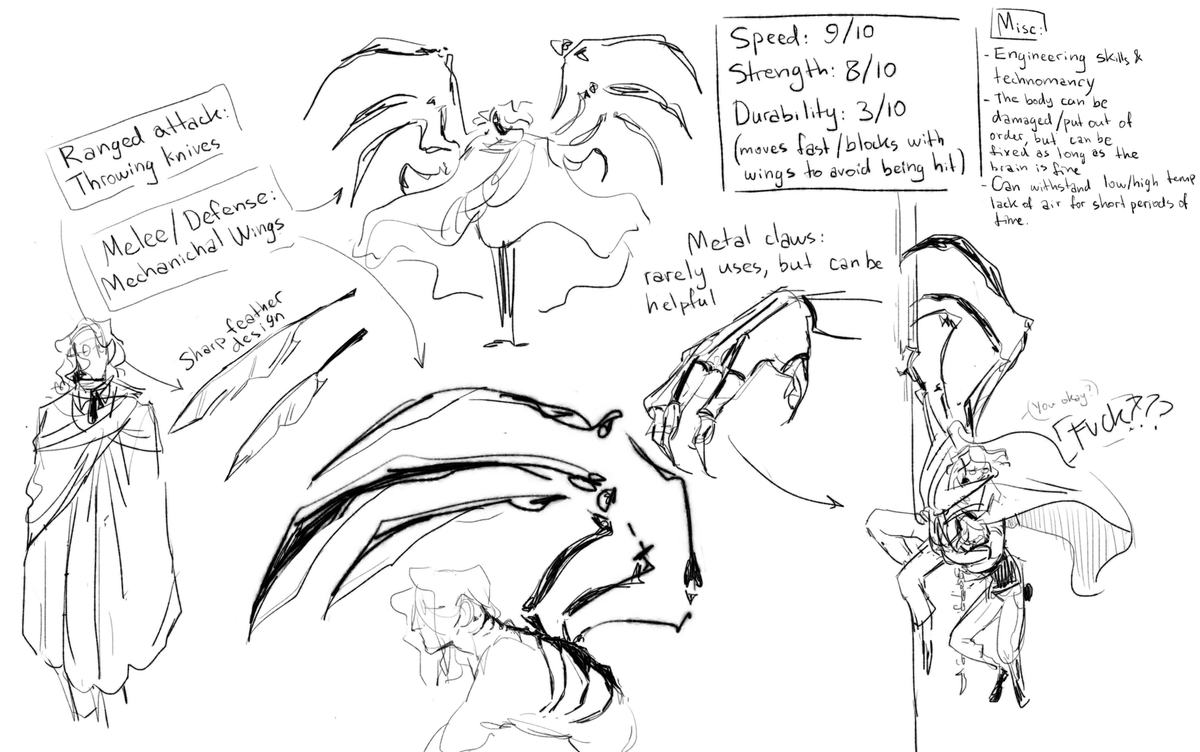 some refs for wen and kyereh's clothes and kyereh's mechanisms