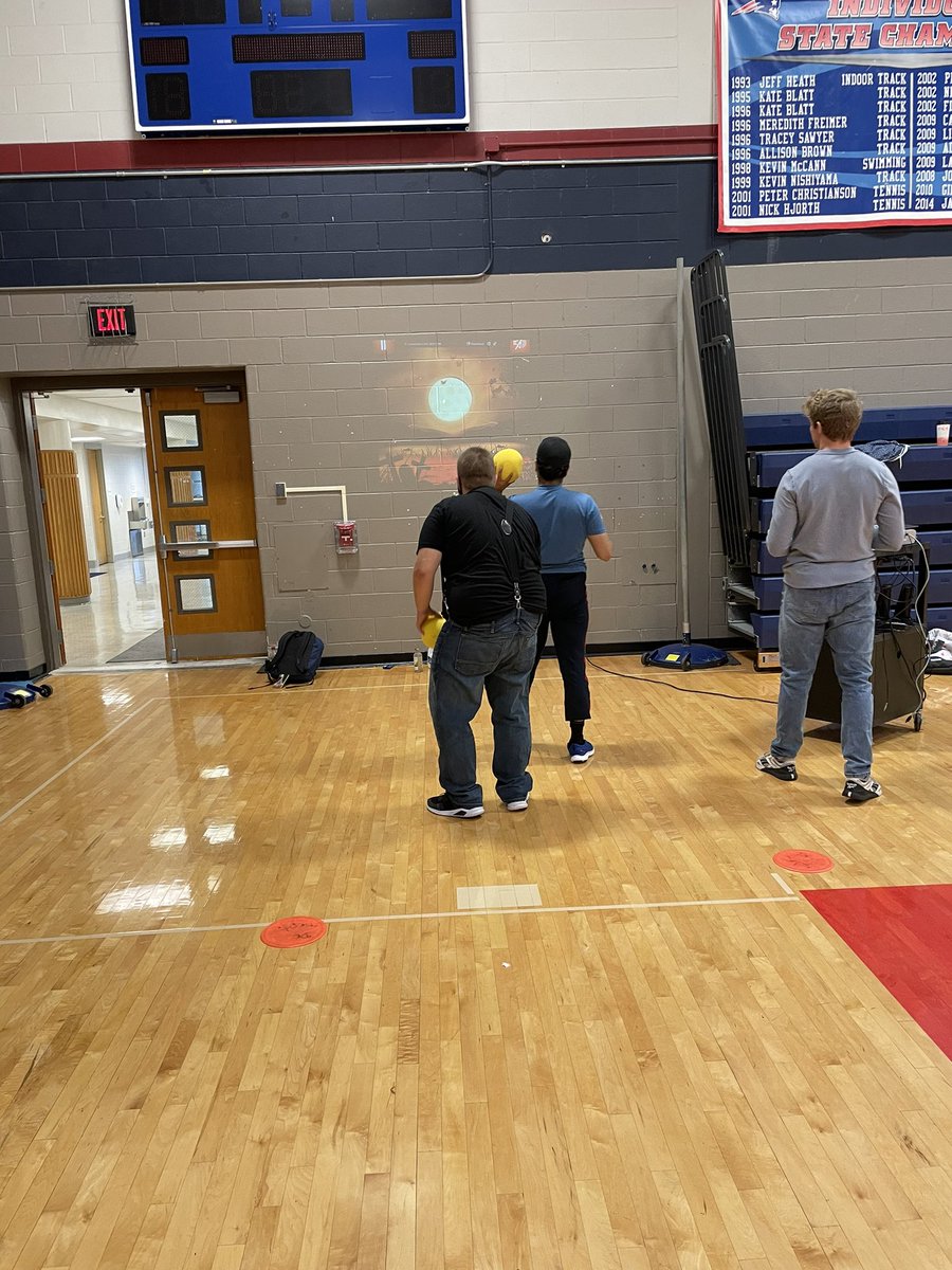 Unified PE was utilizing technology today! Throwing activities with moving Halloween targets!