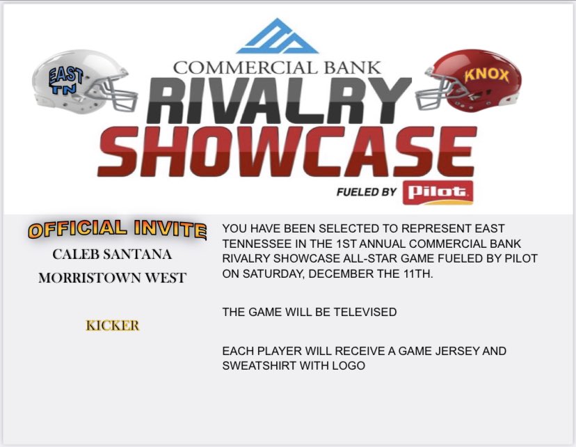 CalebSantana94's tweet photo. Thank you so much for the selection! I am extremely excited to show out for East Tennessee! @rivalrythursday @CoachJacksonTJK @MichaelWoosley https://t.co/IRJgRJoQzR