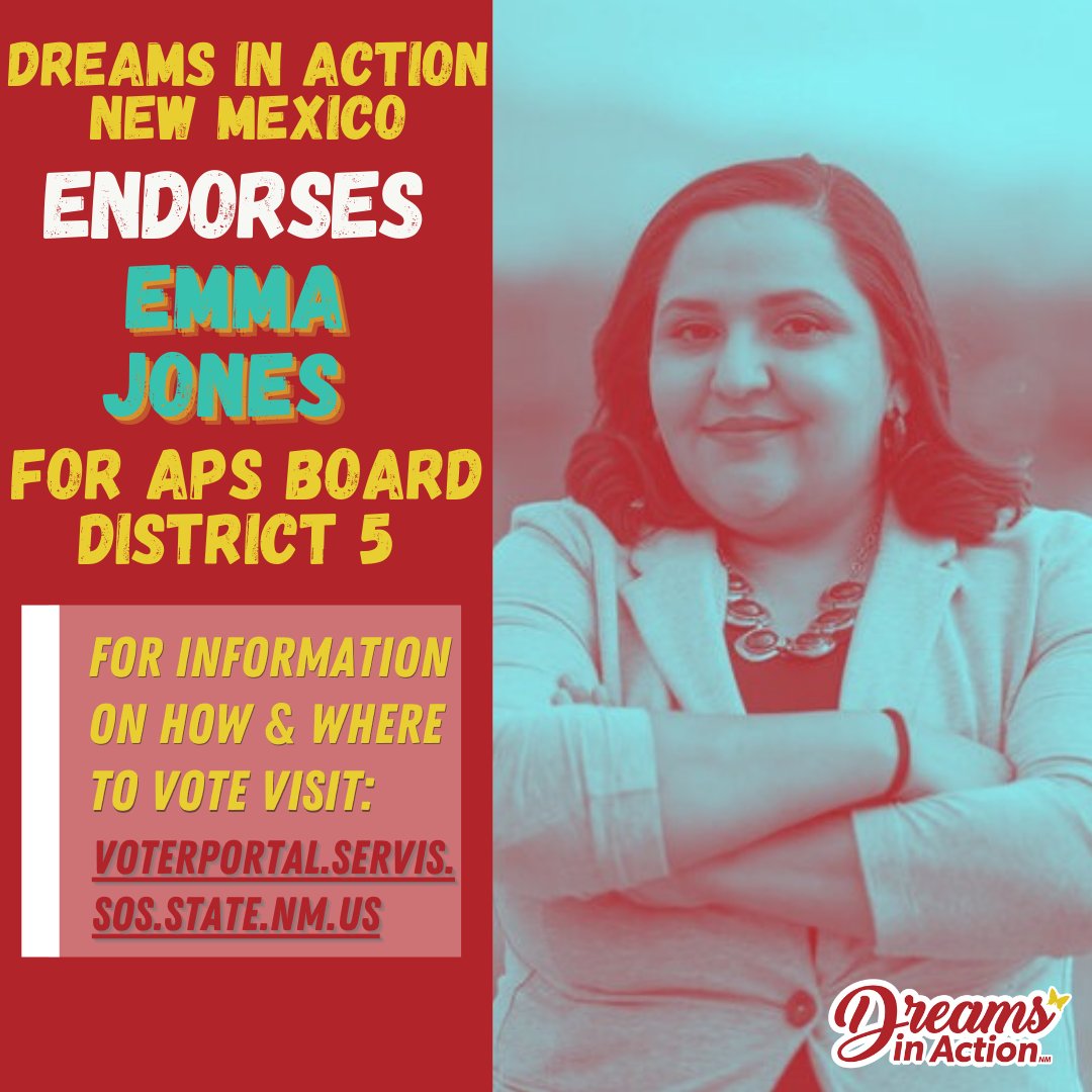 semillaaction's tweet photo. π¨ ENDORSEMENT ALERT #7 π¨
Today, we are proud to officially endorse Emma Jones for Albuquerque Public Schools Board, District 5. Here's why:
#municipalelections #apsboard #electionsmatter #nmpol #immigrantjustice #educationjustice https://t.co/oSEVjnEceh