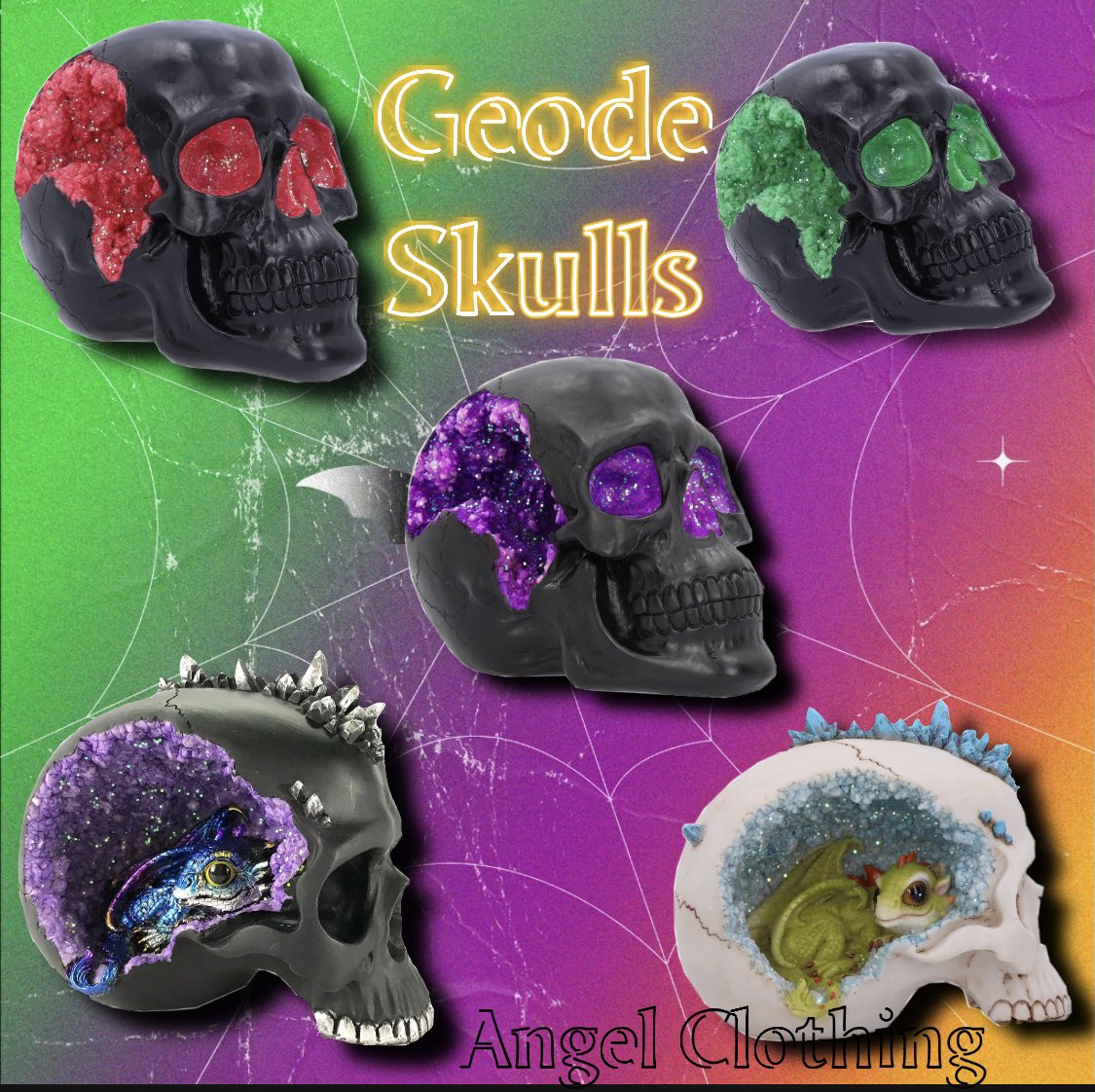Angels1Margo's tweet image. Geode Skulls
Five to choose from.
Cast in resin with geode design.
#skulls
#geode
#geodedesign
#homedecor