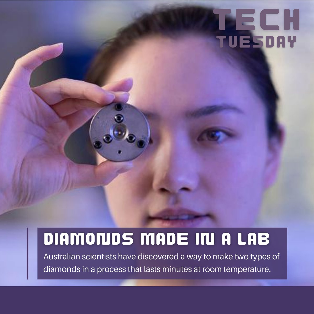 SYSTEMCoalition's tweet photo. We know that, in nature, diamonds take billions of years to be done, and that is why they are so valuable. However, scientists led by The Australian National University (ANU) and RMIT University discovered a way to make two types of the precious gem 💎 in a lab. #techtuesday https://t.co/QBrrjwNPMF