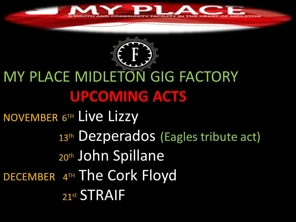 MyPlaceMidleton's tweet image. Live music in the safest venue around. all gigs are BYOB. Ice buckets available to rent. Tickets can be purchased at myplacemidleton.ie/events