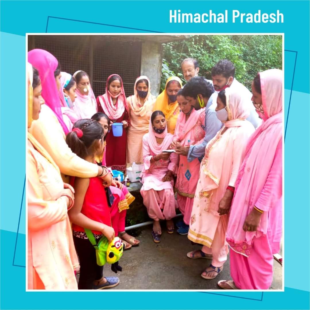 JalVibhag's tweet photo. Village-level trainings for local community members, especially women, are being organized in Bilaspur district, #HimachalPradesh on water quality testing using #FieldTestKits (FTKs), undertaking sanitary inspection and uploading data regularly on #JJM-IMIS. https://t.co/CXiK5a9snO