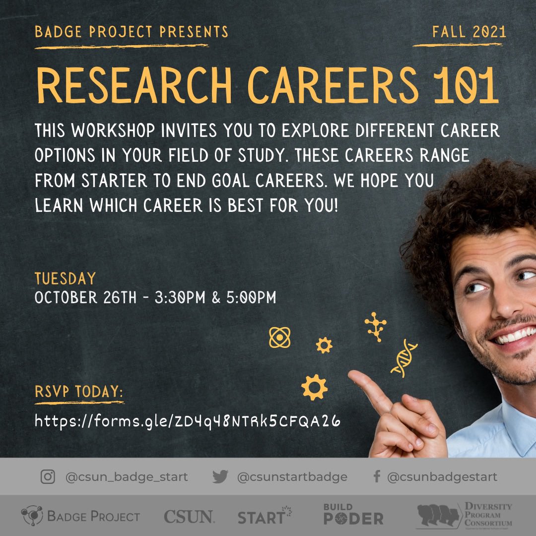 csunstartbadge's tweet photo. Come join us for our Research Career workshop, we have added a slot for today! Use the link in our bio to RSVP! #research #career #workshop #matadors #transfer #transferstudent #csu #csun #badgeproject #HERECenet #STARTOffice https://t.co/Y3dFG5DWYr