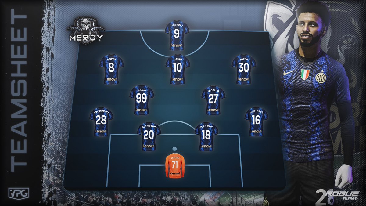GeneralTipsters's tweet photo. 🔵| Teamsheet
🏆| @VPGPremier
Looking For 6/6 Tonight After Our Amazing Start On Matchday 1. The Journey Continues. The Goal Doesn’t Change… 🇬🇧
#ShowNoMercy #MercyFIFA #ProClubs
@VPGEurope @UltimateProBase @RogueEnergyGame https://t.co/4eerNCaeAm
