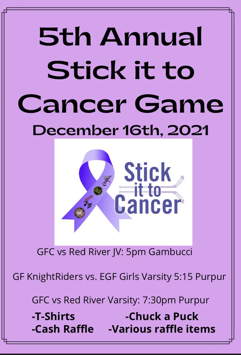 SAVE THE DATE!! Our biggest Stick it to Cancer event to date is coming up on December 16th! Come for some awesome hockey, and chances to win some really great prizes! Stay tuned to see some of the prizes you could win!
