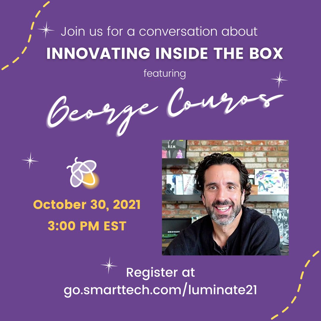 Lumio 💛 (@lumiosocial) on Twitter photo Join <a href="/GeorgeCouros/">George Couros</a> for a conversation about #InnovatorsMindset and a chance to win his new book #BecauseofaTeacher or a free subscription to @go_lumiopln. Register at go.smarttech.com/luminate21 Join <a href="/GeorgeCouros/">George Couros</a> for a conversation about #InnovatorsMindset and a chance to win his new book #BecauseofaTeacher or a free subscription to @go_lumiopln. Register at go.smarttech.com/luminate21