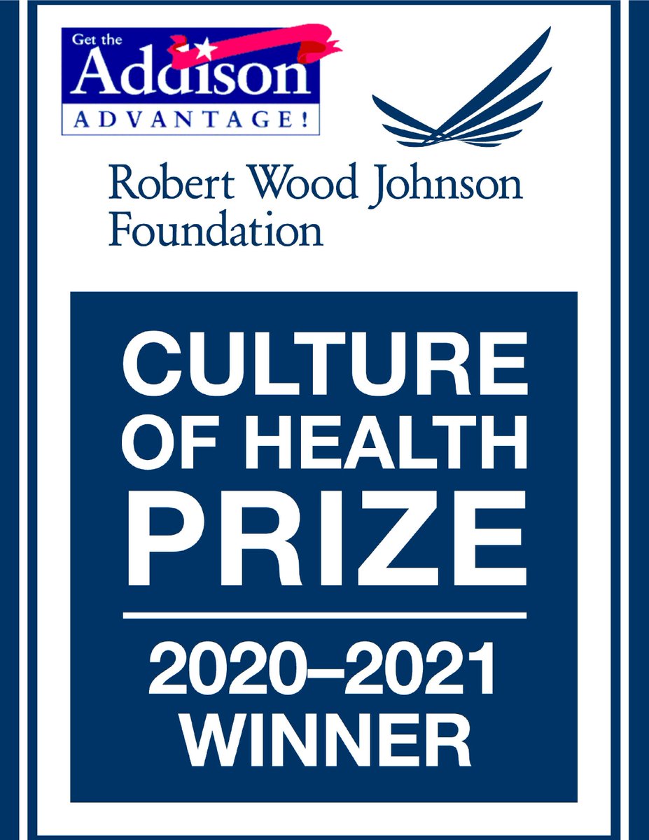 ConnectAddison's tweet image. @AddisonVillage residents, it’s time to celebrate! Your hometown has been named as a 2020-2021 @RWJF Culture of Health Prize winner! This national recognition is a true example of the #AddisonAdvantage. Read more about the award at tinyurl.com/y5tacfsj. #CultureofHealthPrize
