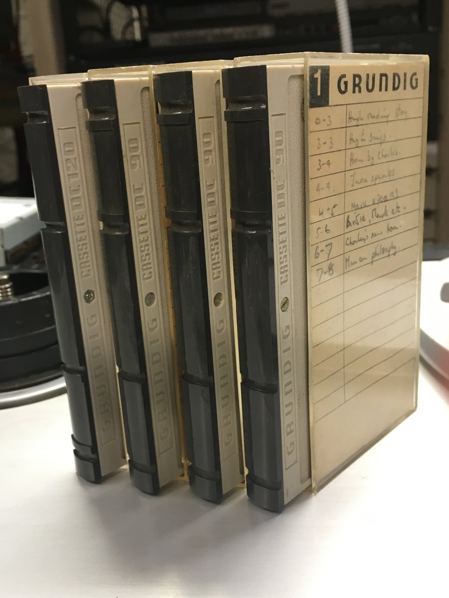 thegreatbear's tweet photo. We admit this is more about the tape than the box! The short-lived larger-than-compact cassette format from Grundig, the  DC International (1965-'67). Sweet "book-style" cases. #TapeBoxTuesday #cassettes
#audiotape #tapearchives https://t.co/Xu4S99lUtv