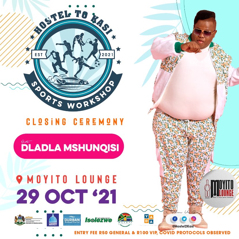 Hostel2kasi's tweet photo. On Friday Dlalda Mshunqisi will want to know “uphetheni esandleni” at Moyito Lounge, Pinetown! https://t.co/hswA1XrQu7